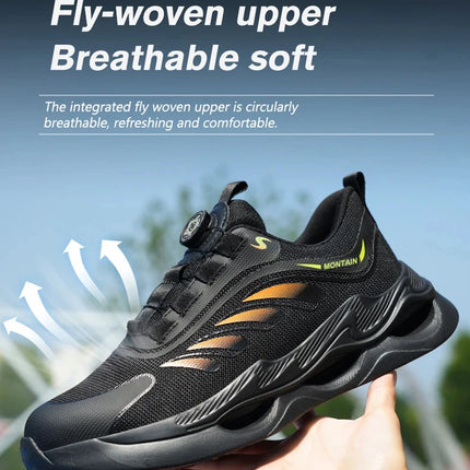 Rotary Button New Safety Shoes For Men Men's Work Shoes High Quality Steel Toe Sneakers Men's Shoes Work Safety Shoes