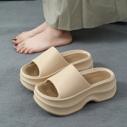 Eyriphy Thick Bottom Slippers Women Outdoor Beach Sandals Fashion Bathroom Slides Female Open Toe Slippers Cozy Soft Sole Shoes