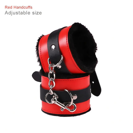 Sexy Toys Couple Bondage Equipment Fur Handcuffs Adult Games RolePlay Slave Tying Prop Soft Leather Whips Exotic Accessories 18+