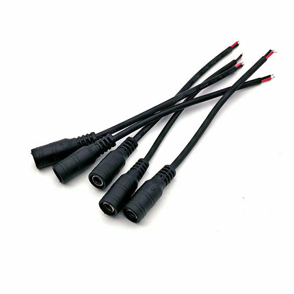 5Pcs Black 5.5 x 2.1mm DC Plug Jack Connector Cable Pigtail 12V Male Female 5.5*2.1 DC Adapter for 5050 3528 LED Strip Light