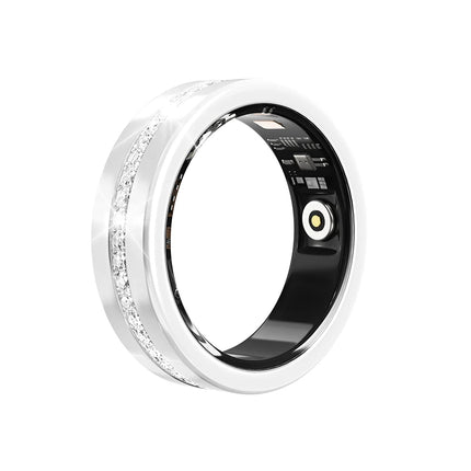 Diamond Smart Ring Heart Rate Monitor Waterproof Bluetooth Sleep Tracking Fitness Ring