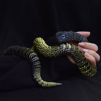 3D Printed Snake Rotatable Joints Snake Figurines Home Office Desktop Crafts Ornament Creative Home Garden Landscape Kids Gift