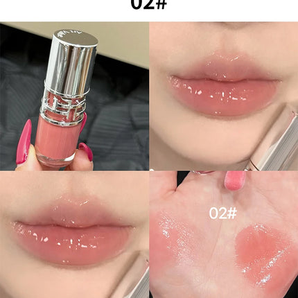 Flowing mirror lip gloss, waterproof and long-lasting luster, non stick to the cup, silky texture, natural makeup effect