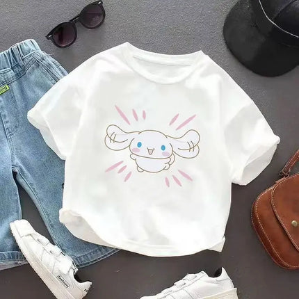 Pure Cotton Breathable Children's T-shirt 2026 Cute and Fun Jade Guigou Printed Casual Parent-child Outfit Short Sleeved