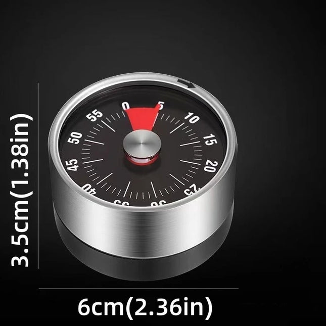 Stainless Steel Timer Kitchen Magnet Mechanical Egg Timer Home Baking Cooking Alarm Clock