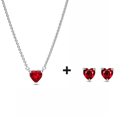 2025 New Birthday Day Gift S925 Silver Earrings Heart &Infinity Knot Jewellery Set Pink Bow Earrings Original Women Jewelry