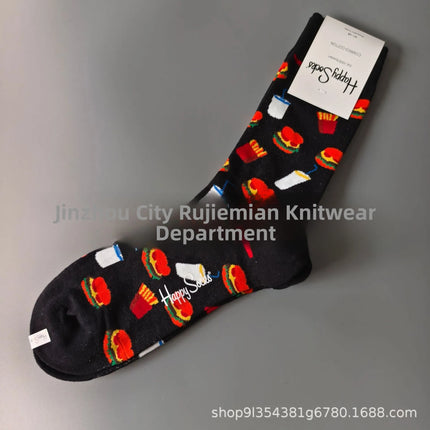 High Quality Fashionable Men's Mid-Calf Cotton Socks HappySocks New Arrival Suitable for All Seasons Swedish Design