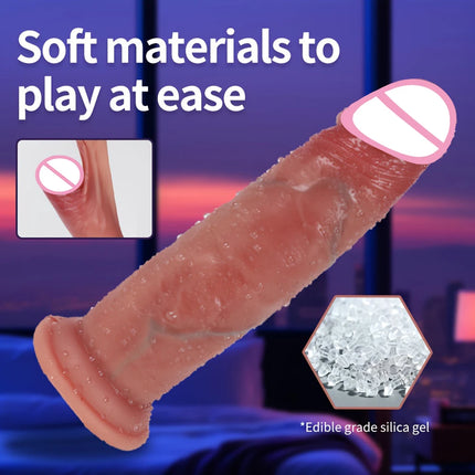 Strap On Realistic Dildos for Women Lesbian Realistic Skin Sliding Foreskin Testicles Dildo Anal Big Dick Adult Sex Toys Penis