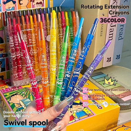 36/12 Pcs Rotate Color Crayola Set Washable Crayons for Kids Bulk Crayons for Arts & Crafts Back To School Art Supplies Crayons