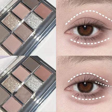 12 Color Eyeshadow Palette, Shimmer and Matte Nude Tones Versatile Daily Makeup Shades  Long-Lasting Color Display