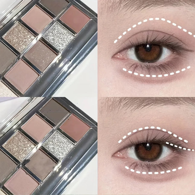 12 Color Eyeshadow Palette, Shimmer and Matte Nude Tones Versatile Daily Makeup Shades  Long-Lasting Color Display