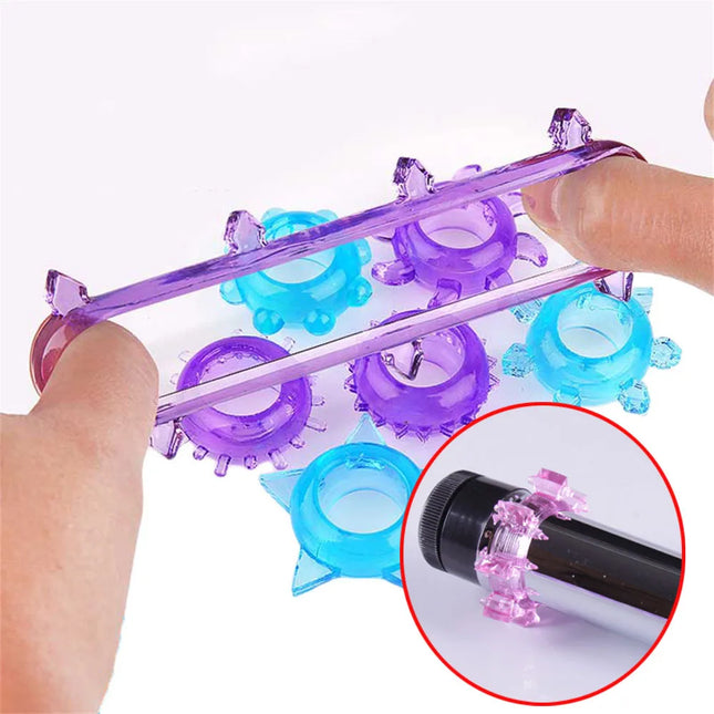 5pcs Lasting BASICS Tickler Cock Ring Multipack Penis Rings Male Extra Delay Ejaculation More Hard Prevent Impotence Lock Lots
