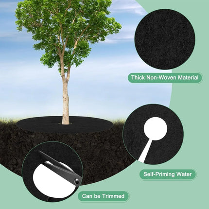 5-50pcs Non Woven Tree Cover Rings Round Protector Weed Fabric Degradable Plant Cover Mat Garden Anti Grass Tools Felt Cloth