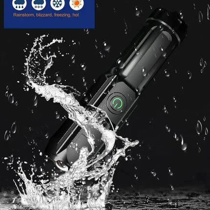 Powerful LED Flashlight Rechargeable USB Built-in Lithium Battery Waterproof Zoom Fishing Hunting Camping Tactical Flashlight