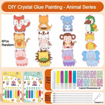 DIY Crystal Gel Painting Kit Craft Handmade Toy Children Graffiti Coloring Gift Fairy Tale & Animal Themes Educational Art Kits