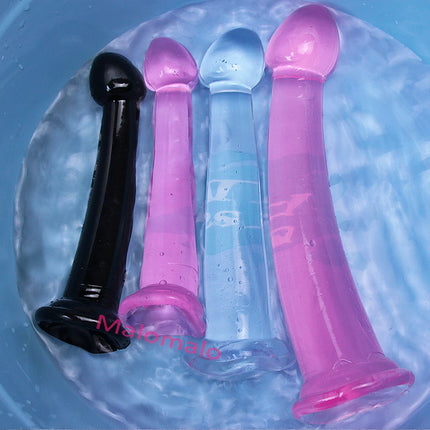 Cheap TPE Transparent Anal Plug Jelly Dildo 4Sizes Suction Cup Cock Vaginal Masturbation Soft Small Penis Women Man Sex Toys