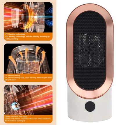 Fast Heating 800W PTC Ceramic Space Heater Quiet Portable Electric Desktop Heater For Office Bedroom Indoor Use