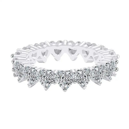 2022 Eternity Diamond Ring 925 Sterling silver Engagement Wedding Band Rings for Women Men Promise Birthday Party Jewelry Gift