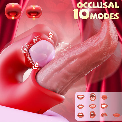 3 in 1 Realistic Tongue Vibrador Adult Sex Toys Clitoris Stimulator Dildo Vibrating Occlusion Swinging Female Masturbator 599