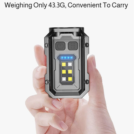 Super Bright LED Flashlight USB Rechargeable Pocket Torch with Clip & Magnetic Base Mini Keychain EDC Light for Outdoor Camping