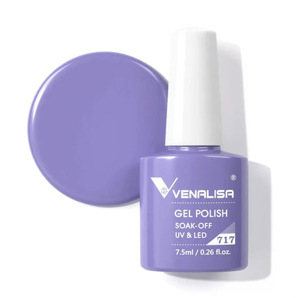 Venalisa 7.5ml Gel Nail Polish, White Cap, Glass Formula, No Wipe Top Coat, UV LED Soak-Off Glitter Color Nail Lacquer