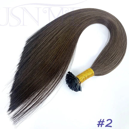 Virgin Hair Flat Tip Hair Extensions Natural Real Human Hair Fusion Capsule Keratin Brown Blonde 1g/Strand 14-22 inch For Woman