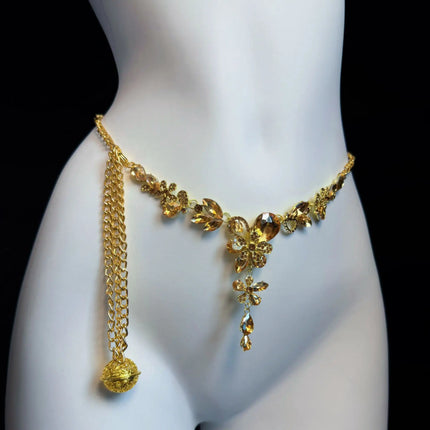 Sexy Gold Collar Sparkling Rhinestone Nipple Clamps BDSM Body Restraint Couple Training Waist Chain Female Sexy Accessories 18+