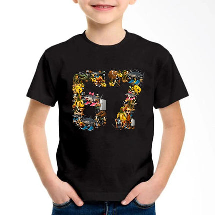 New Funny Six Seven Italian Brainrot 67 Number Graphic Print T-Shirt Boy/Girl Summer Short Sleeved Kids Comfortable T-shirt Top