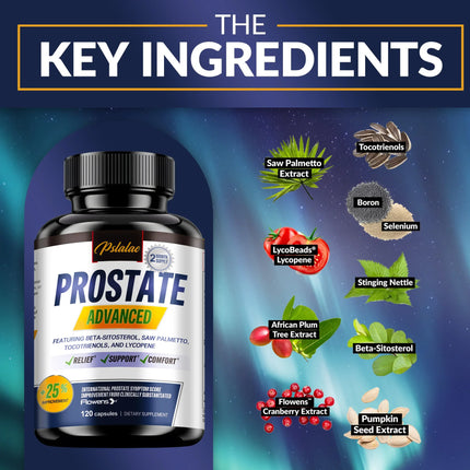 Men's Prostate Health - with Saw Palmetto, Improve Performance, Relieve Bladder & Urination Problems, Reduce Toilet Trips