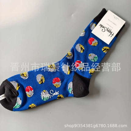 High Quality Fashionable Men's Mid-Calf Cotton Socks HappySocks New Arrival Suitable for All Seasons Swedish Design