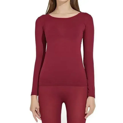 Spring Autumn Women Ultrathin Thermal Underwear Set  2 Pieces Seamless Long Johns Suit 37℃ Constant Temperature Pajamas