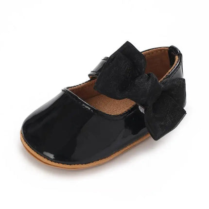 Spring and Autumn Red Comfortable Bow Detail Women's Baby Shoes for Newborns and Girls