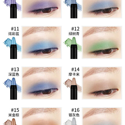 Bling Eye Shadow Pen 16 Colors Eyeshadow Stick Eyeshadow Palettes Women Bling Silkworm Pen Pearlescent Eye-shadow Glitter Pencil