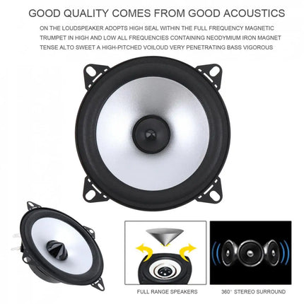 2pcs 4/5/6.5 Inch 88dB 2 Way Car Coaxial Speakers 12V Vehicle Door Auto Audio Music Stereo Full Range Frequency Hifi Speaker
