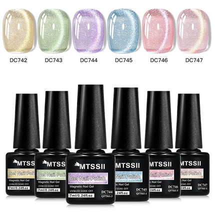 7ml Light Flow Colored Magnetic Gel Nail Polish Shiny Effect Semi Permanent Soak Off UV LED Gel Varnish Nail Art Nail Supplies