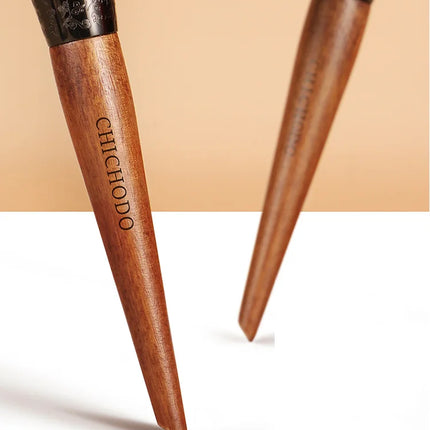 CHICHODO Professional animal hair makeup brush Precise loose powder brush powder Simple beauty tools - Goat Hair -F203