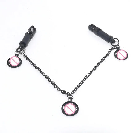 Text Dog Tags, Hang Tags, Butterfly Clips, Metal Breast Clips, Men's and Women's SM Flirting and Sex Toy Nipple Massage Products