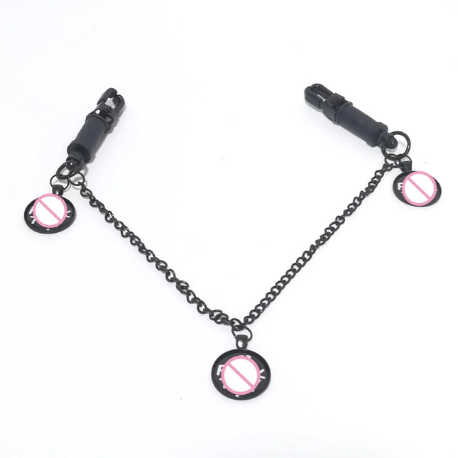 Text Dog Tags, Hang Tags, Butterfly Clips, Metal Breast Clips, Men's and Women's SM Flirting and Sex Toy Nipple Massage Products