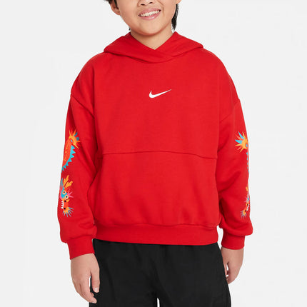 Nike Official Genuine Spring New Collection Big Kids Knit Hooded Casual Sportswear Hoodie FZ6404-657