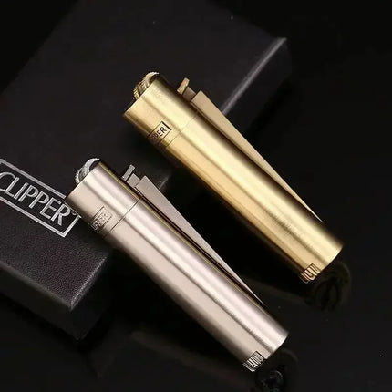 New Clipper Spades A Metal Fireless Butane Gas Jet Torch Lighter Portable Grinding Wheel Flint Inflatable Lighter Men's Gift