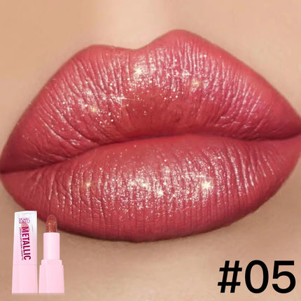 USHAS New Pearlescent & Matte Lipstick Long-Lasting Transfer-Proof Waterproof Non-Stick Cup Formula