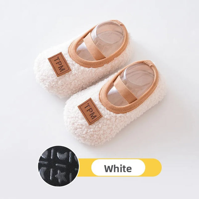 Autumn Winter Children Slippers Toddler Plush Floor Socks Boy Girl Soft Sole Anti-slip Walking Shoes Indoor Home Kids Shoes
