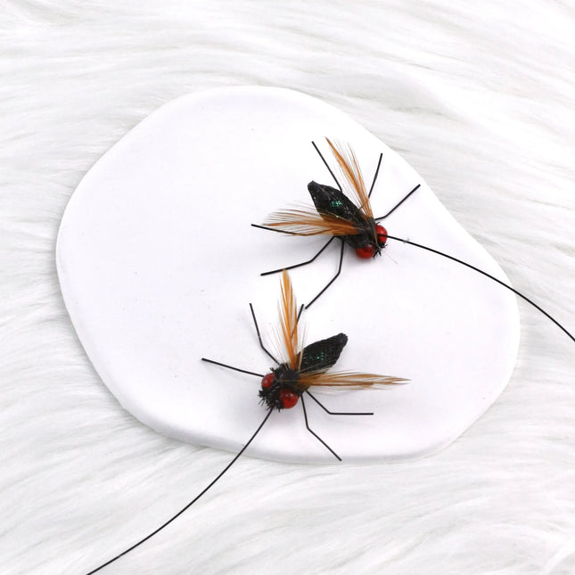 5/10pcs Cat Feather Toy Simulated Insect Tease Cat Stick Replacement Heads Interactive Cat Teaser Bell Toys Random Style