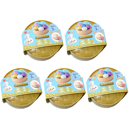 Hot Kawaii Dumpling Stress Ball Toy with Smile Face Unique Steamer Base Squeezable Dough Ball Birthday Gift for Girl Boy Gifts