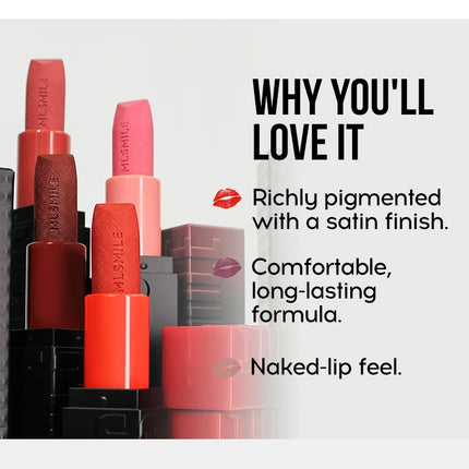 6-Color Embossed Matte Lipstick, Easy to Apply, Moisturizing and Natural Finish Long-Lasting Smooth Texture for Soft and Elegant