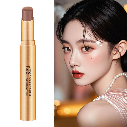 Glitter Eyeshadow Stick Three-Color Contouring Eyeshadow Makeup Eyeshadow Crayon Eyeshadow Pencil Eye Shimmer Stick For Women