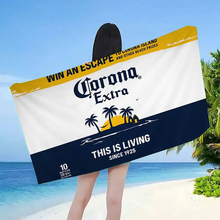 C-Corona E-Extra Beer Microfiber Blanket Quick Drying Beach Towels Oversized Printing Super Absorbent Pool Towel Blanket
