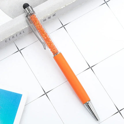 50pcs/Lot Crystal Metal Ballpoint Pen Fashion Creative Stylus Touch for Writing Stationery Office School Gift Free Custom Logo