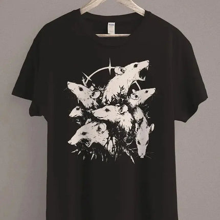 Medieval Rat Shirt Gothic Grunge Clothing Horror Goth Aesthetic History Dark Academia Top Black Death T-shirt Unisex