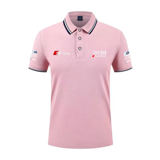 2026 Summer Trend Audi Printed Custom Car Modified Polo Shirt Men's Cotton Sleeveless T-Shirt Carro Personalizado Camisa Polo Ma